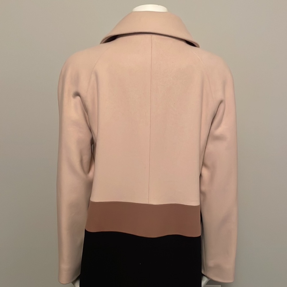 Fleurette Loro Piana Camel, Black and Tan Wool Car Coat Size 14 - Picture 8 of 12